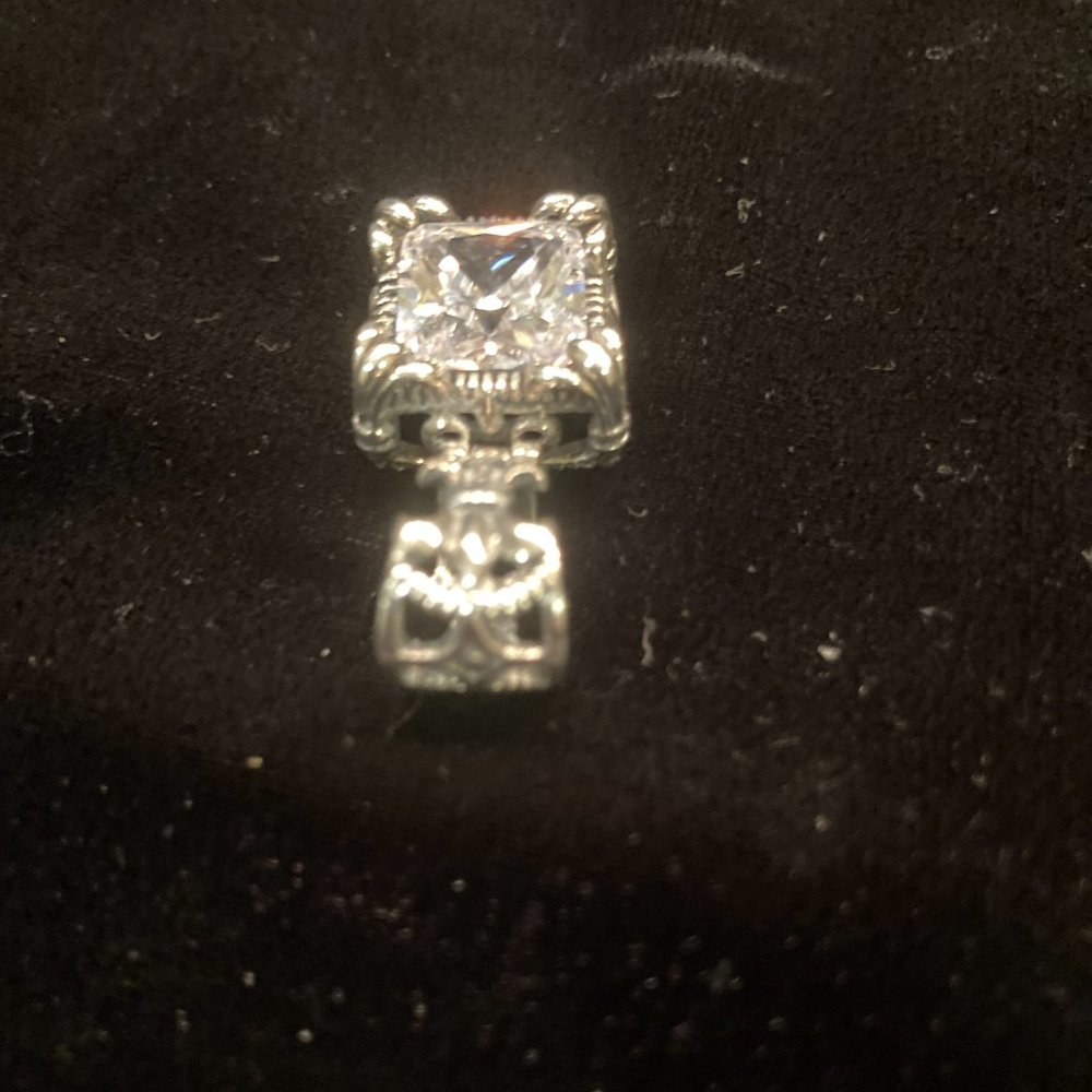 Beautiful Square Rhinestone Silver 925 Pendant - Picture 4 of 4